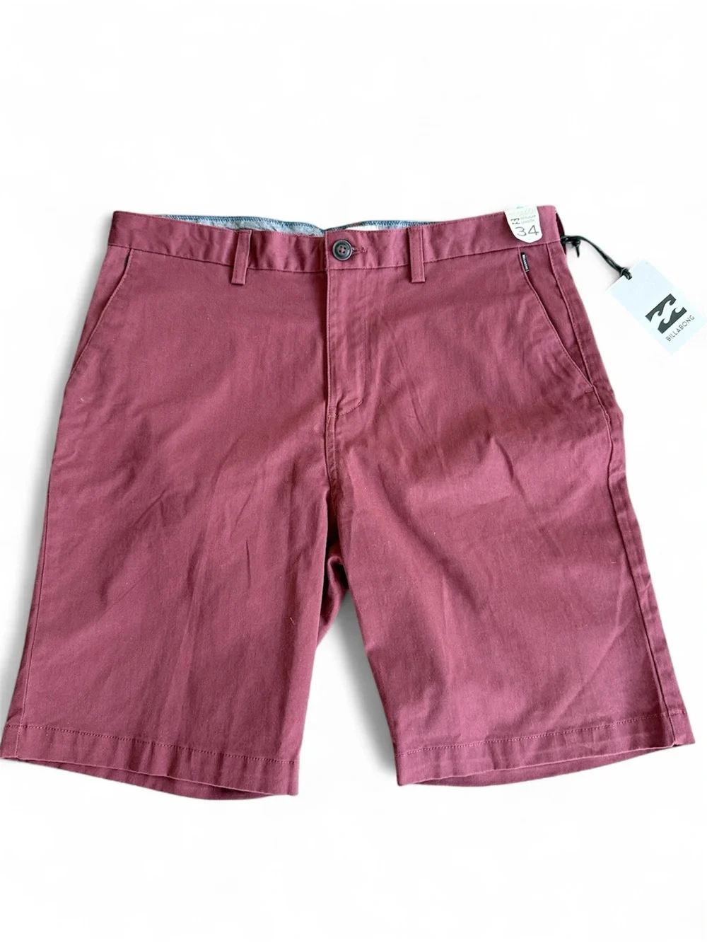 Billabong Men's Maroon 34 Flat Front Shorts